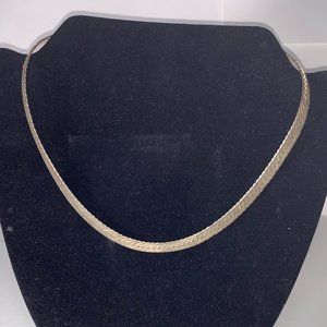 Vintage 20" 8.18mm Herringbone Italian Silver Necklace